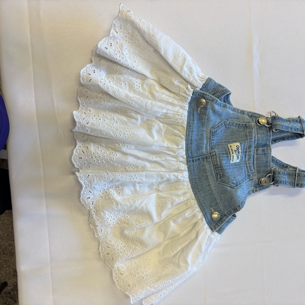 OshKosh B'gosh Blue and White Casual Kids Dress